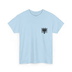 Albanian Eagle Chest T-Shirt — Small Red Double-Headed Eagle Crest