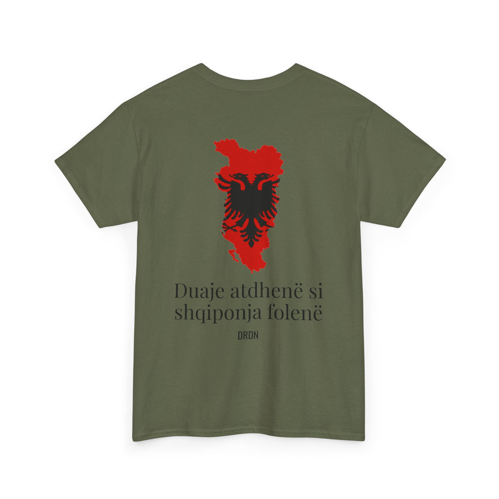 Albanian Eagle Chest T-Shirt — Small Red Double-Headed Eagle Crest