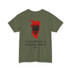 Albanian Eagle Chest T-Shirt — Small Red Double-Headed Eagle Crest